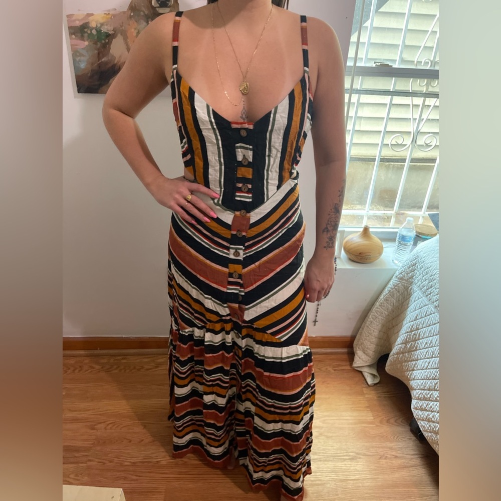 NWT Farm Rio Anthropologie Maxi Dress Multi